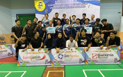 Fakultas Ilmu Keolahragaan Universitas Negeri Malang Raih Juara 1 dalam Pertandingan Bulu Tangkis di Ajang Cakra Sapti Semesta Lustrum XIV Dies Natalis Ke-70